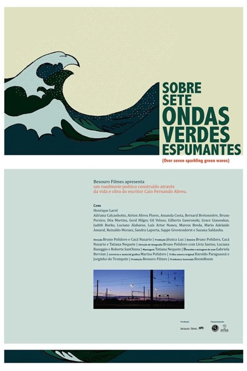 Sobre sete ondas verdes espumantes Plakat