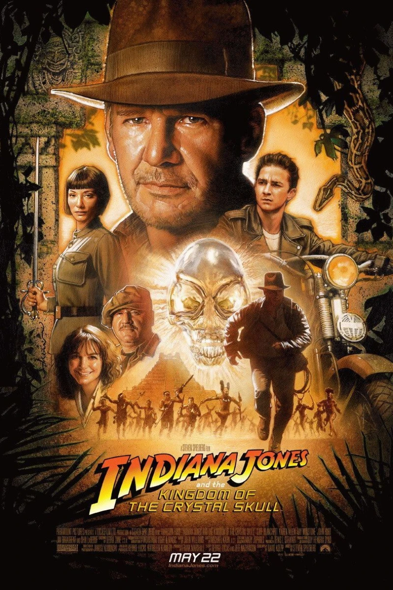 Indiana Jones og Krystallhodeskallens Rike Plakat